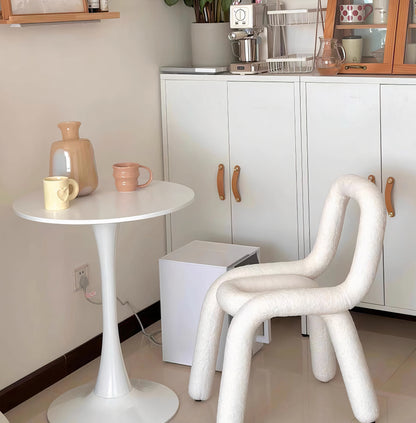 Curved Bouclé Loop Chair