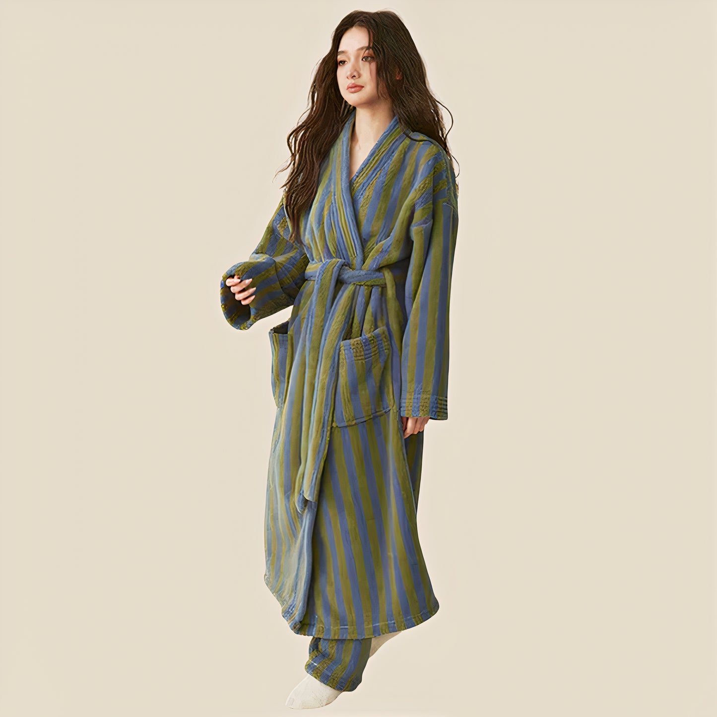 Soft Terry Stripe Robe