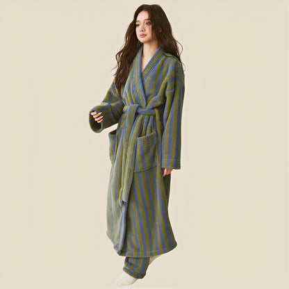 Soft Terry Stripe Robe