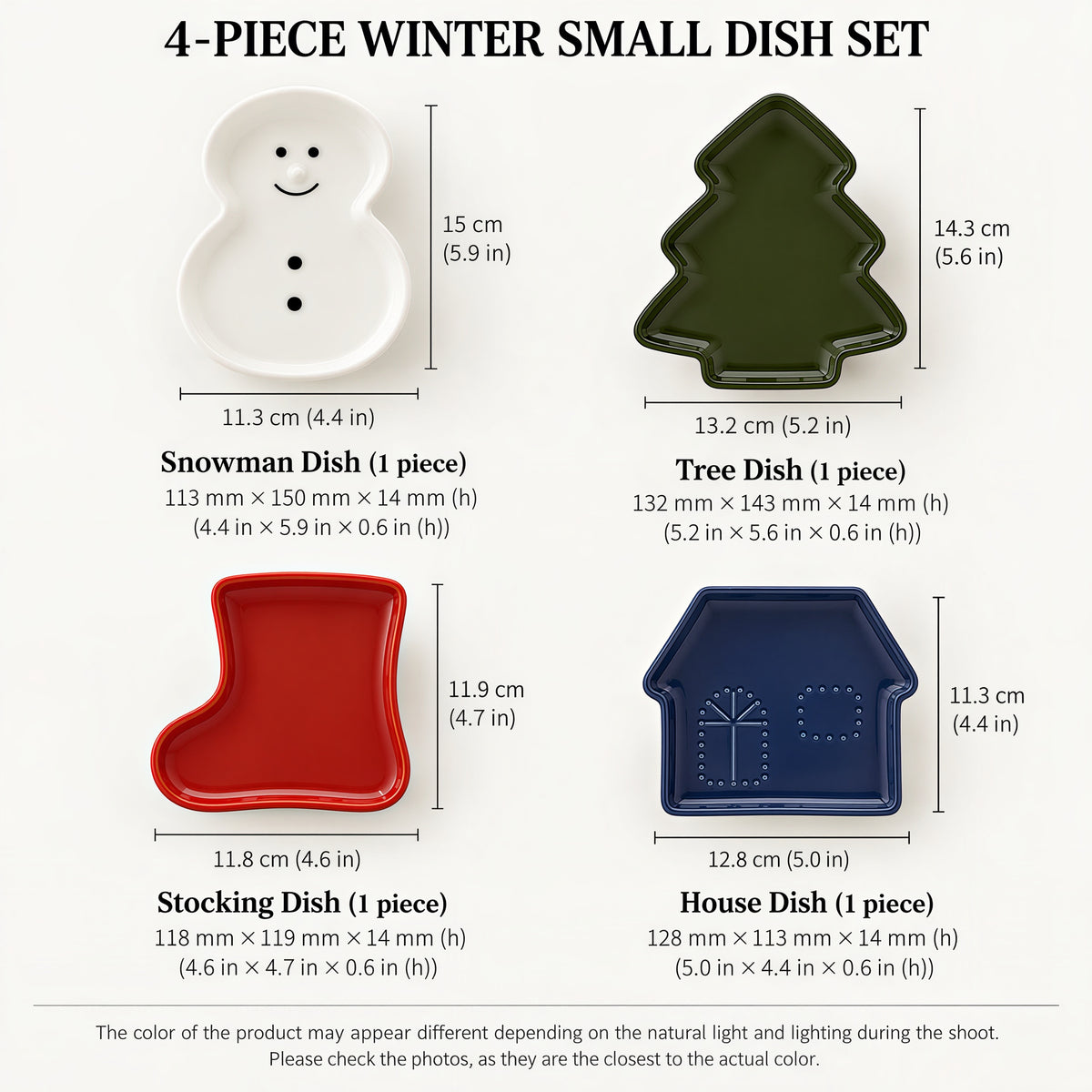 Festive Christmas Trinket Dish Set