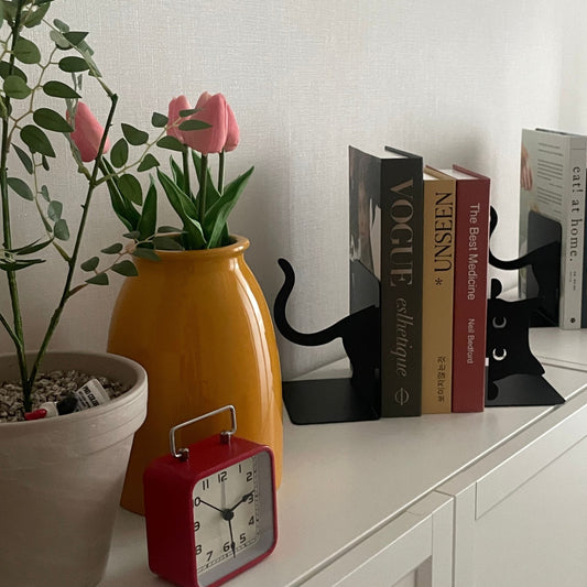 Peeking Black Cat Bookend