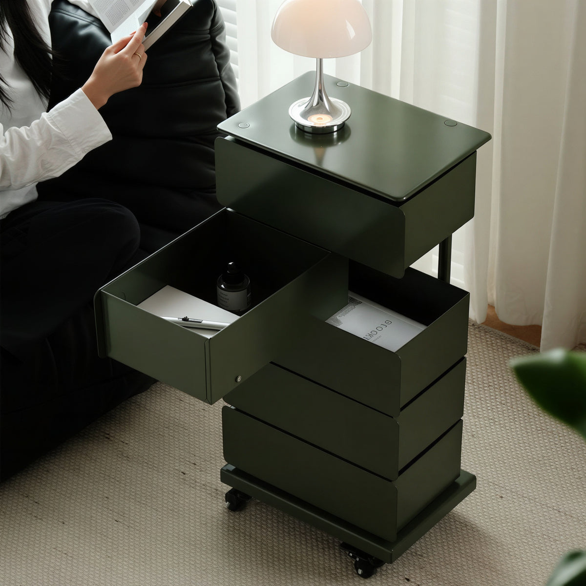 Tower Rotating Drawer Trolley