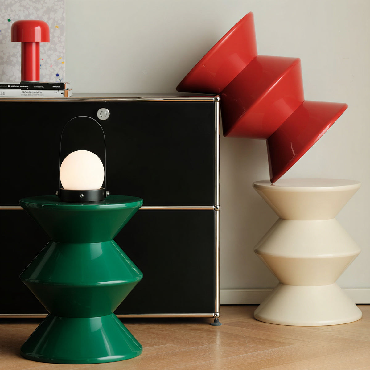 Sandglass Mid-Century Stool
