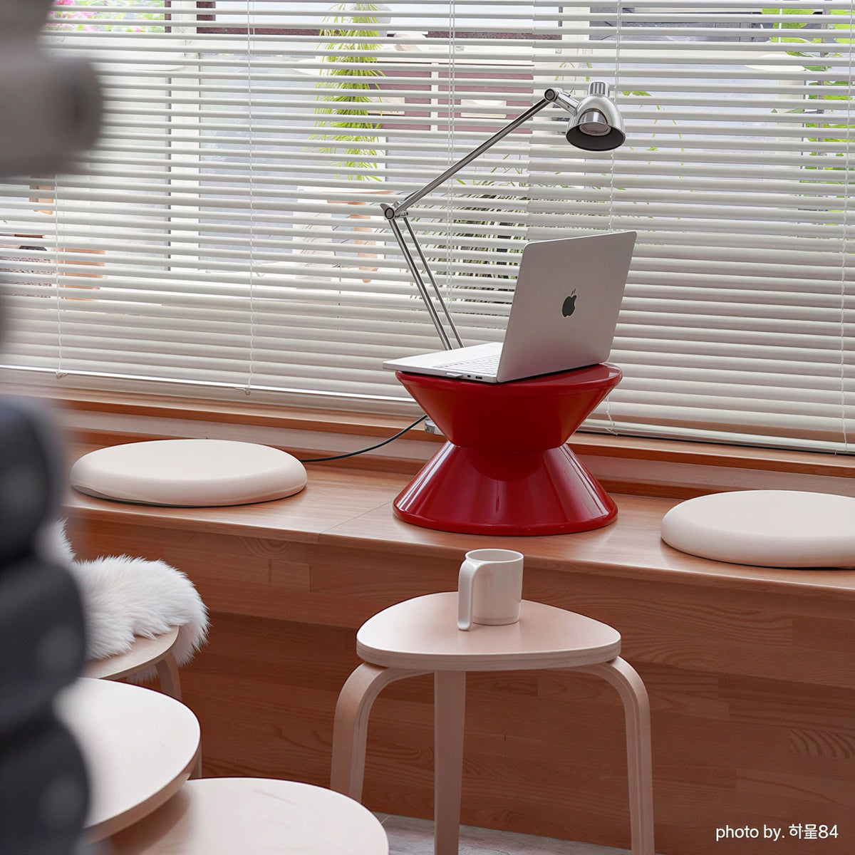 Sandglass Mid-Century Stool