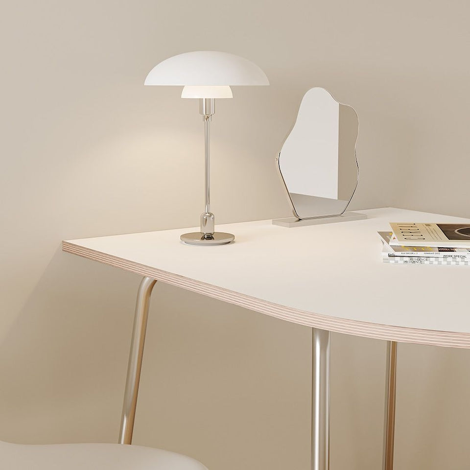 Chrome Half-Oval Mid-Century Table