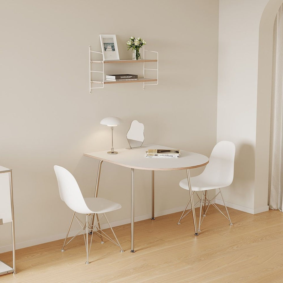 Chrome Half-Oval Mid-Century Table