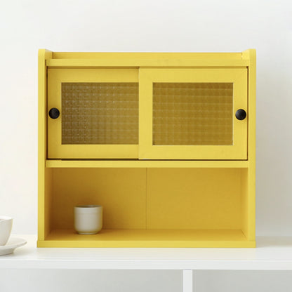 Mini Wooden Hutch Cabinet with Sliding Glass Doors
