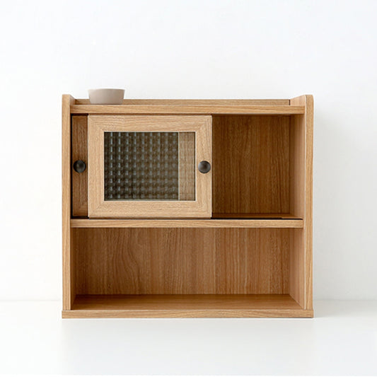 Mini Wooden Hutch Cabinet with Sliding Glass Doors