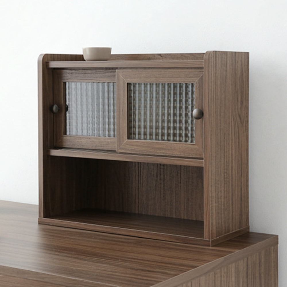 Mini Wooden Hutch Cabinet with Sliding Glass Doors