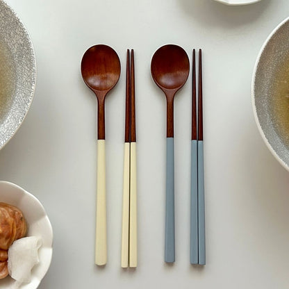 Simple Wooden Chopsticks & Spoon Set