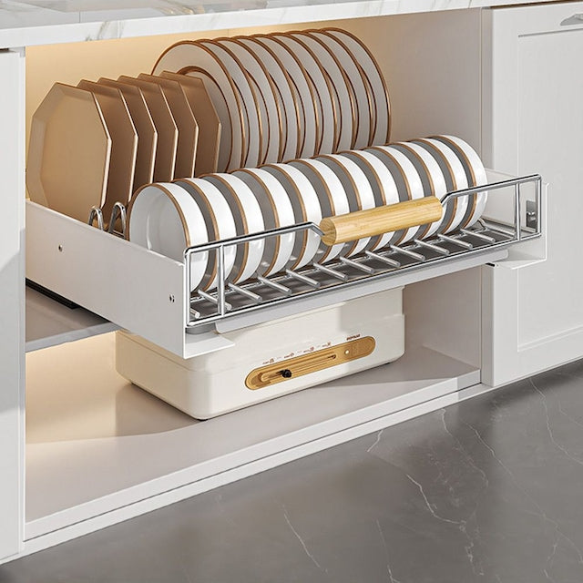 Sliding Dish Rack with Wood Handles
