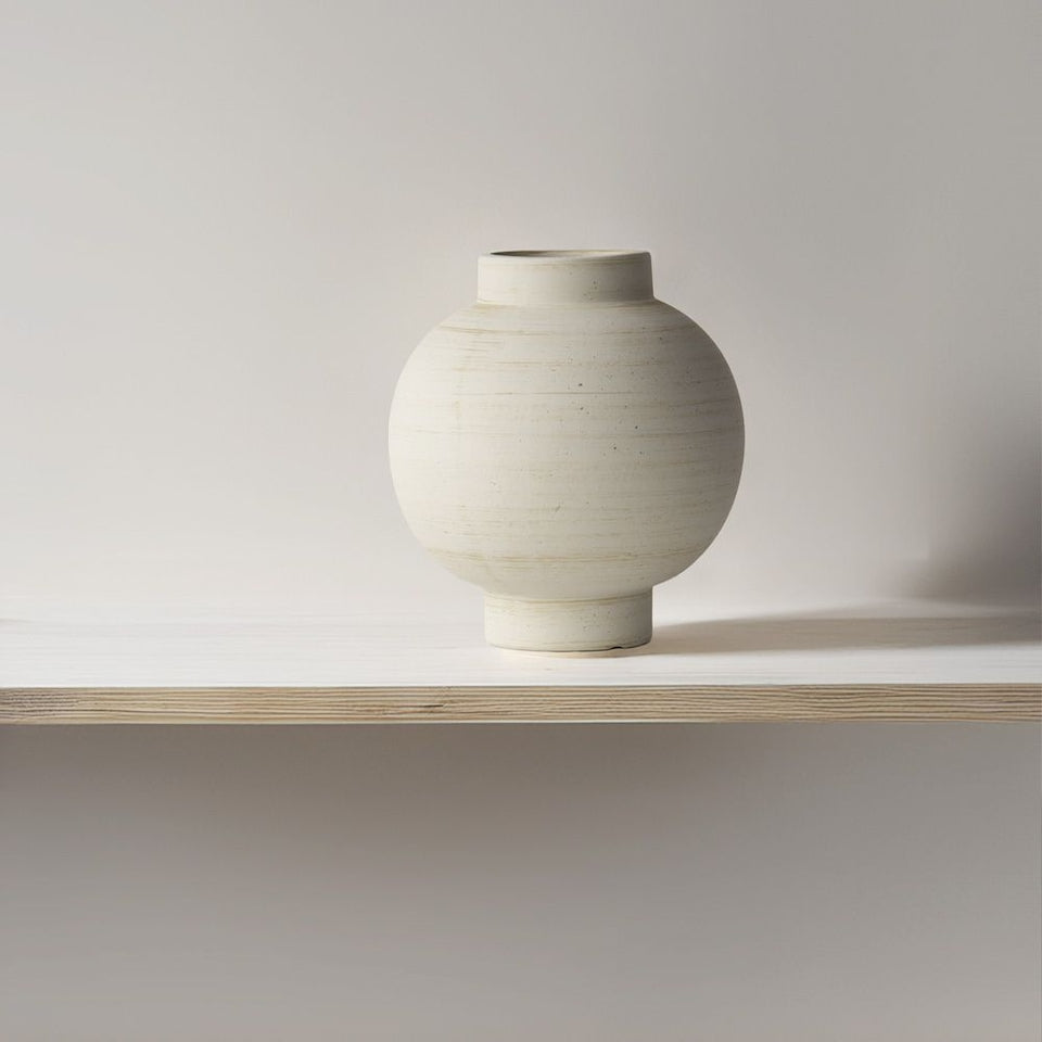 Large Round Terracotta Ceramic Vase Object
