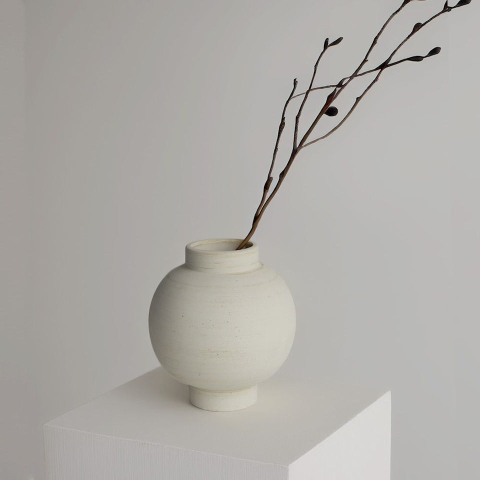 Large Round Terracotta Ceramic Vase Object