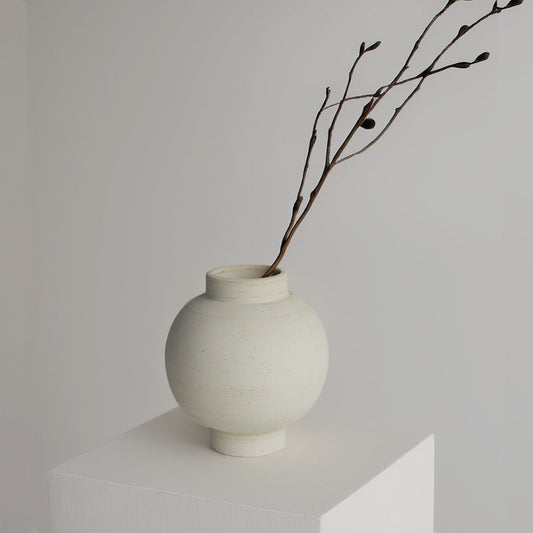 Large Round Terracotta Ceramic Vase Object