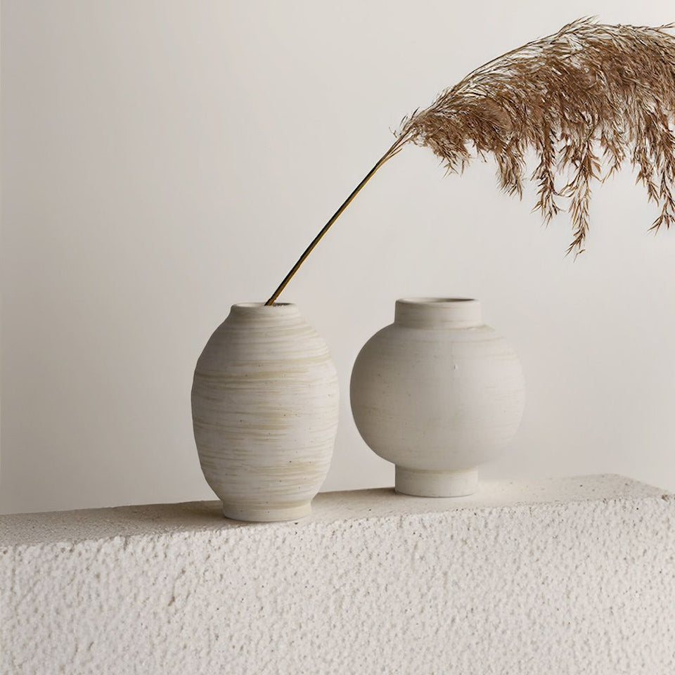 Large Round Terracotta Ceramic Vase Object