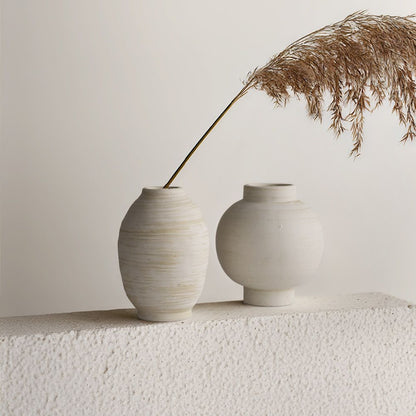 Large Round Terracotta Ceramic Vase Object