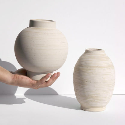 Large Round Terracotta Ceramic Vase Object