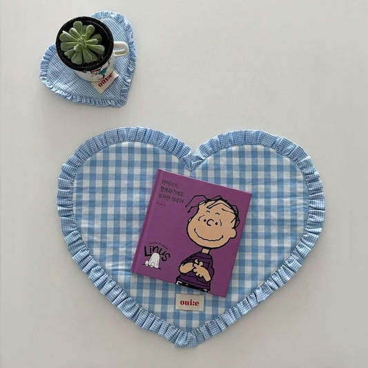 Handmade Heart Frill Gingham Placemat