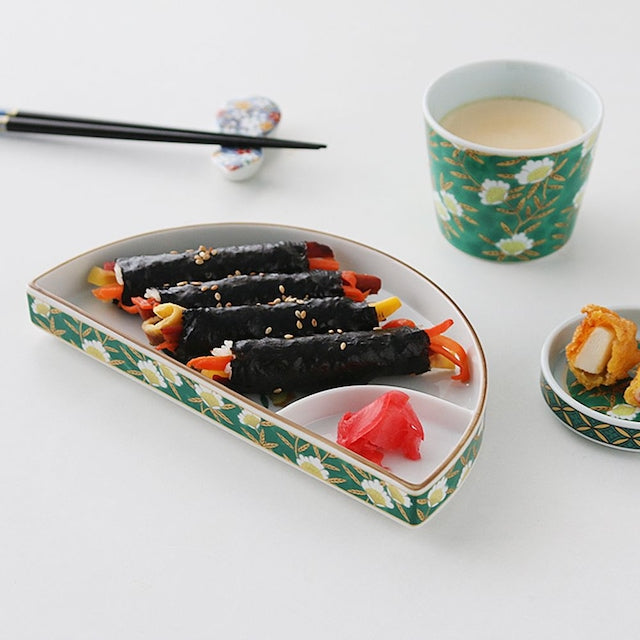 Semi-Circle Divided Sushi Plate Set (2-Piece)