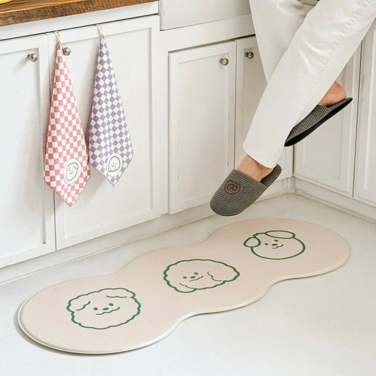 Pure Moong Wave Cushioned Kitchen Mat