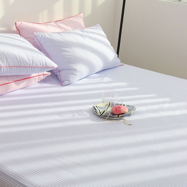 Stripe Dust-Free Mattress Fitted Sheet - close up