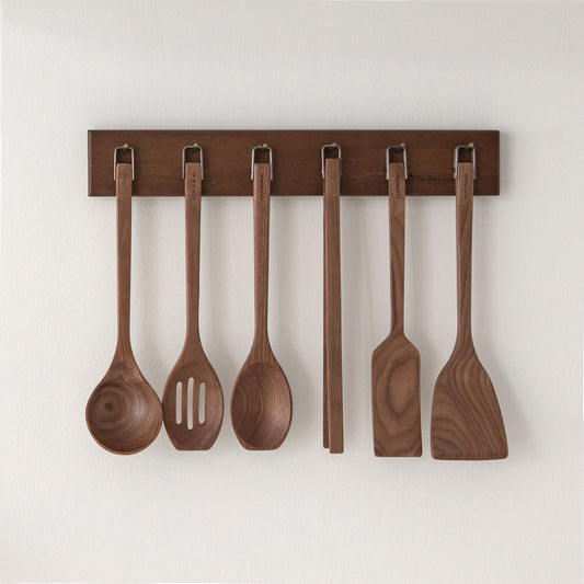 Premium Black Walnut Wooden Kitchen Tool Set (7-Piece)