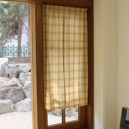 Vintage Check Door Curtain