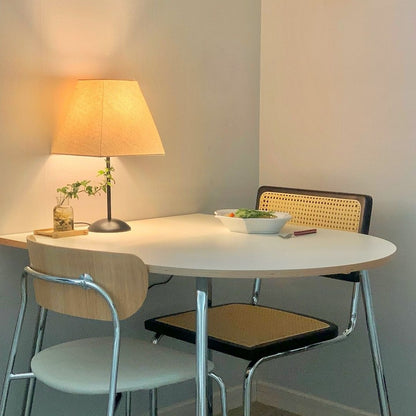 Chrome Half-Oval Mid-Century Table
