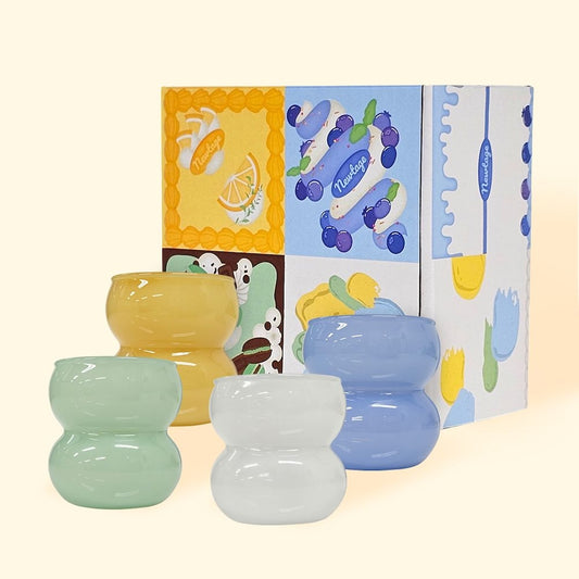 Newtige Milk Glass Soju & Sake Cup Set (4-Piece)