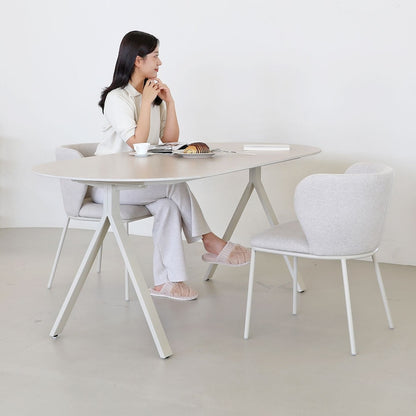 Double-Sided Ceramic Oval Dining Table