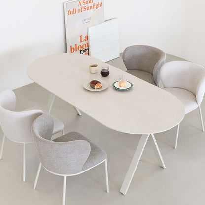Double-Sided Ceramic Oval Dining Table