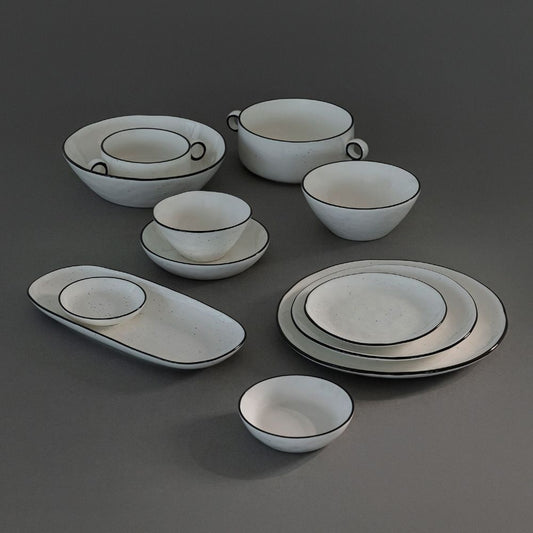 42‑Piece Stone Line Ceramic Dinnerware Set for 6