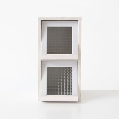 Mini Wood Cabinet with Glass Doors