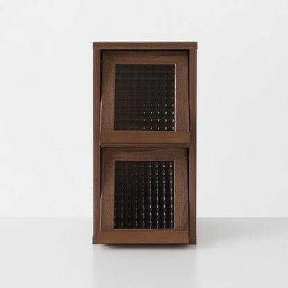 Mini Wood Cabinet with Glass Doors