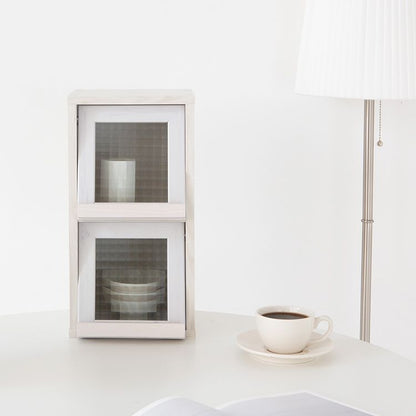 Mini Wood Cabinet with Glass Doors