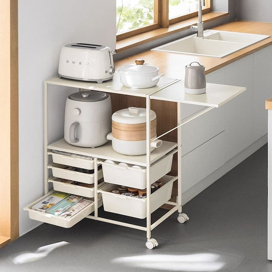 Expandable Rolling Microwave Storage Rack