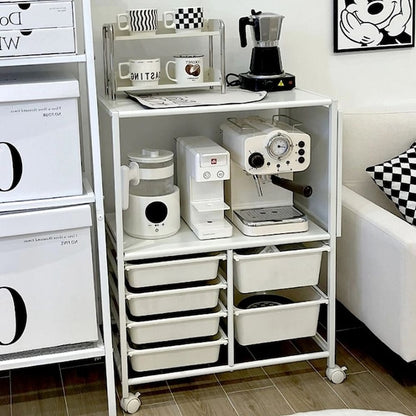 Expandable Rolling Microwave Storage Rack