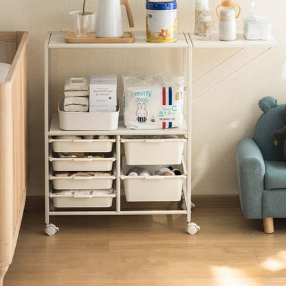 Expandable Rolling Microwave Storage Rack