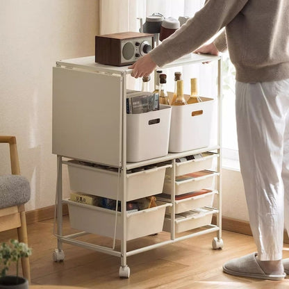 Expandable Rolling Microwave Storage Rack