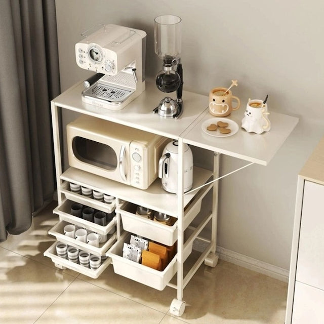 Expandable Rolling Microwave Storage Rack