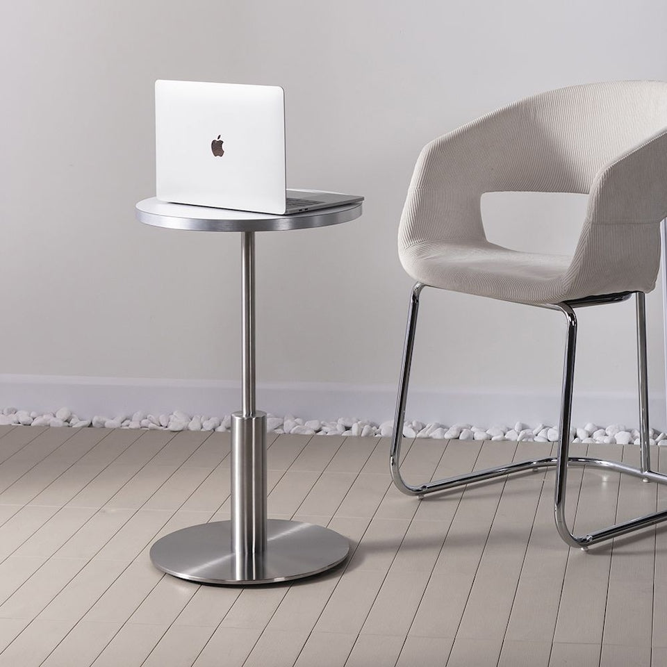 Stainless Pedestal Side Table
