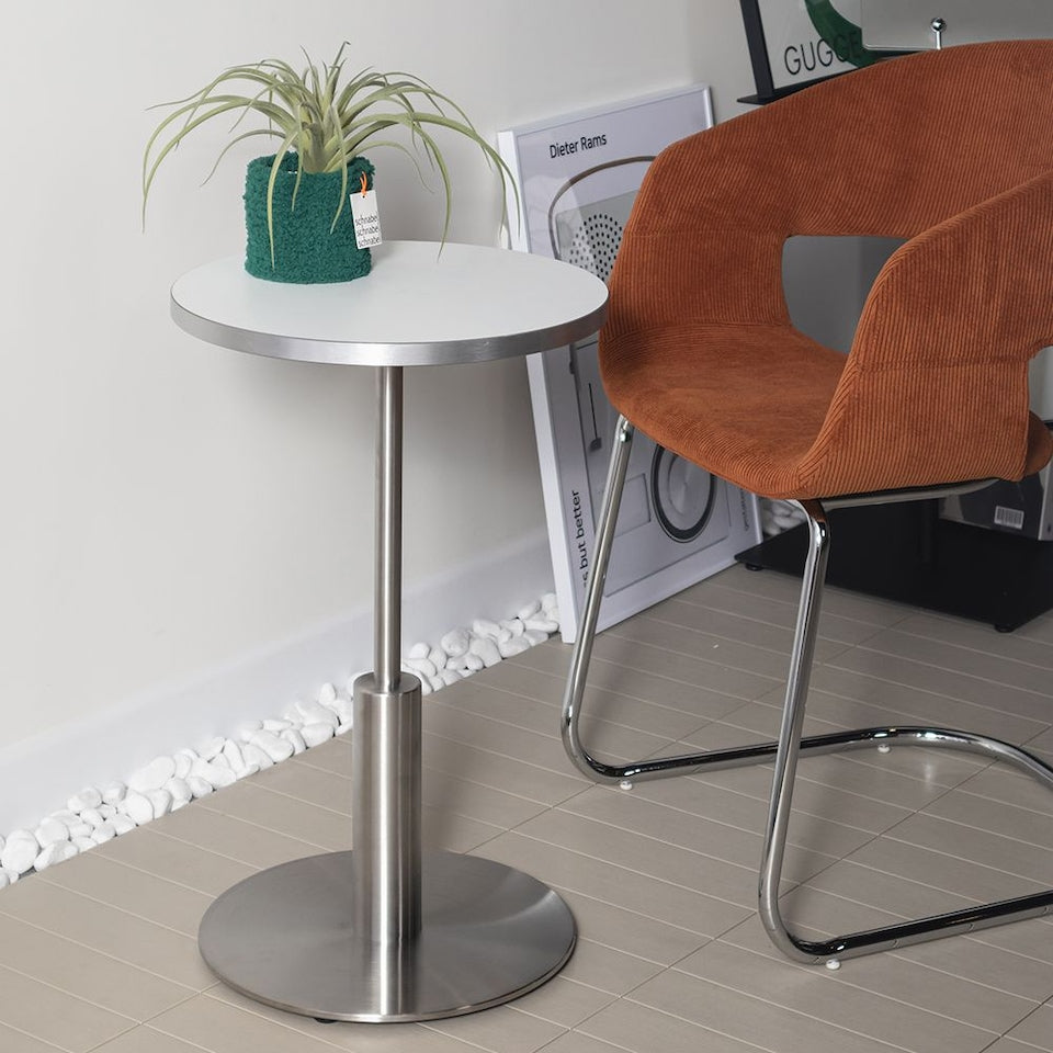 Stainless Pedestal Side Table