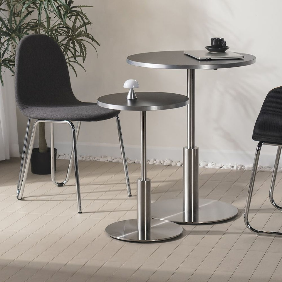Stainless Pedestal Side Table