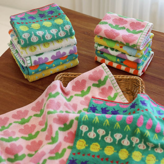 Colorful Vintage Botanical Pattern Towel