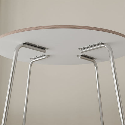 Modern Chrome Round Dining Table - 39.4"