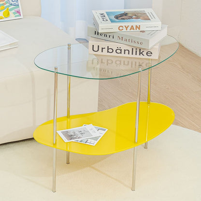 2-Tier Wavy Glass Table