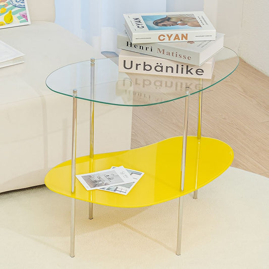 2-Tier Wavy Glass Table