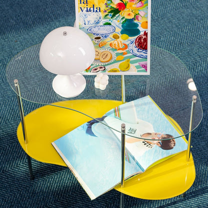 2-Tier Wavy Glass Table