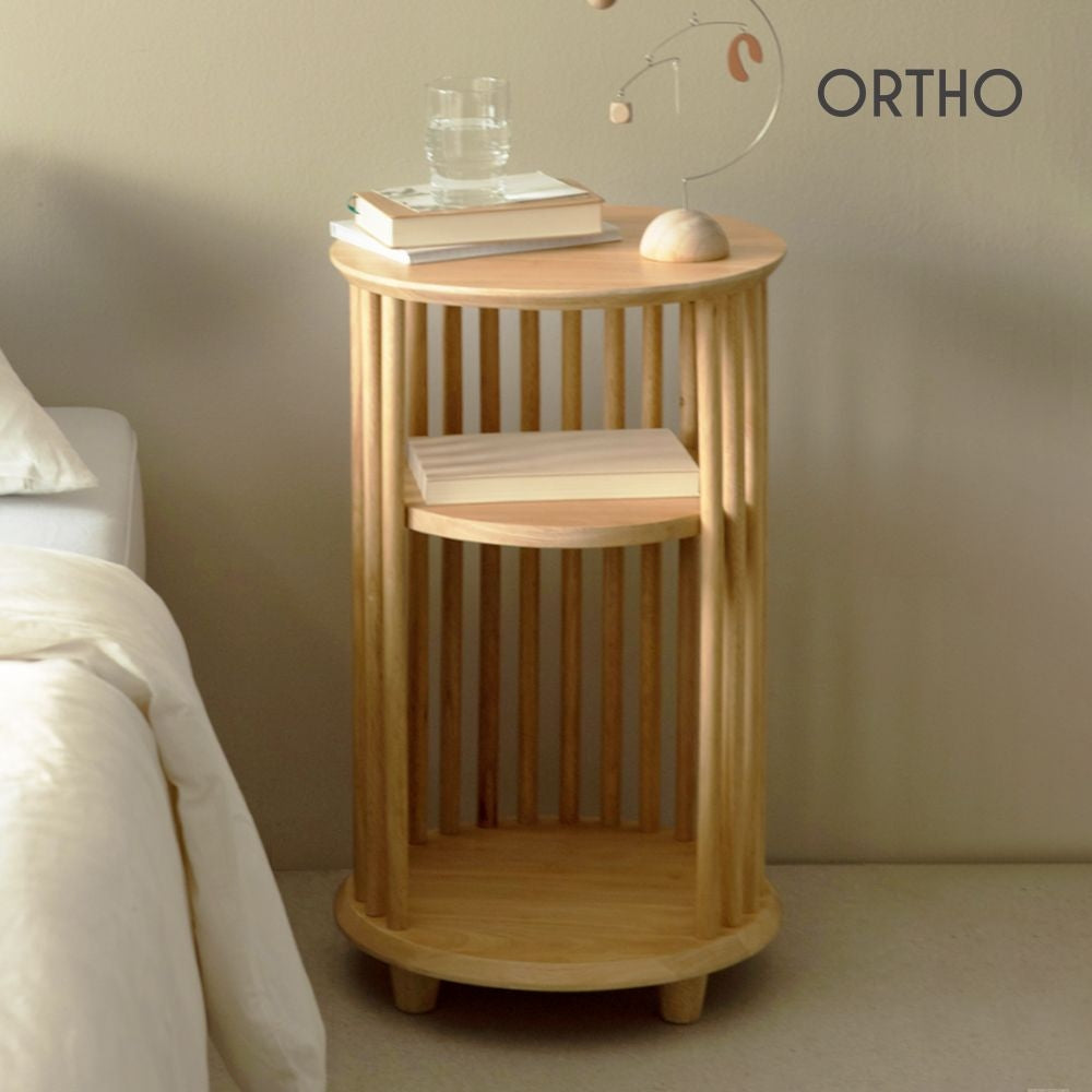 Ivy Solid Pine Wood Nightstand - close up