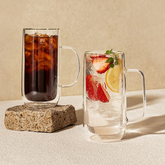Double Wall Glass Mug Set of 2